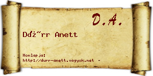 Dürr Anett névjegykártya