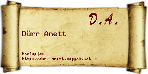 Dürr Anett névjegykártya