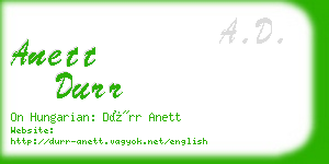 anett durr business card